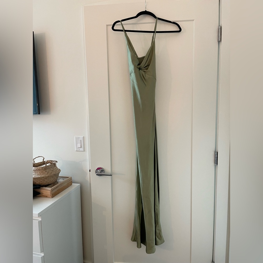 Petal and pup satin bridesmaid dress